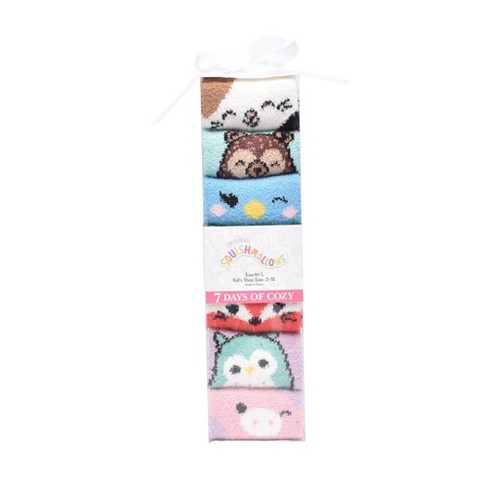 Kids' Squishmallows 7 Days Of Cozy Christmas Crew Socks : Target
