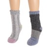 MUK LUKS Women's Color Blocked Sweater Cabin Socks 2 Pair Pack - 2 of 3