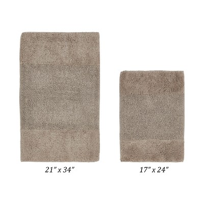 Granada 2 Piece Bath Rug Set 100% Premium Cotton Tufted Non-Slip Backing Bathmats for Bathroom, Super Soft Absorbent, Machine Washable