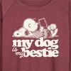 Women's - Peanuts - My Dog Is My Bestie Lightweight French Terry Wide Neck Long Sleeve Shirt - 2 of 4