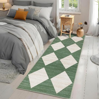 Washable Runner Area Rug, Non Slip Non Shedding Print Carpet, Modern Stain Resistant Foldable Soft Door Mat for Kitchen Hallway