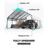 20'x20' Heavy Duty Metal Carport - 14,000LB Snow Load, 12 Beaufort Wind Rated, Permanent Shelter for 2 Cars, Trucks & Tractors - 4 of 4