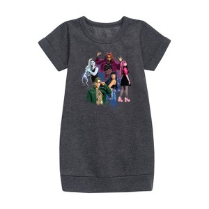 Girls' - Monster High - Character Group Graphic Short Sleeve Fleece Dress - 1 of 3