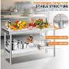 AMERLIFE Stainless Steel Table for Prep & Work Adjustable Under Shelf and Feet - 3 of 4