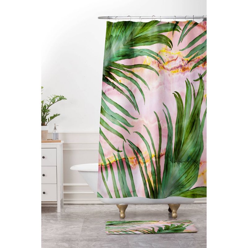 Marta Barragan Camarasa Palm leaf Shower Curtain Pink - Deny Designs, 4 of 7