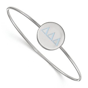 Black Bow Jewelry Sterling Silver Delta Delta Delta Greek Life Bangle Bracelet 8 Inch - 1 of 3
