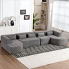144"W Upholstered Free-combined Sectional Sofa Couch with Two Chaise Loungers and 5 Back Pillows for Living Room -ModernLuxe - 2 of 4