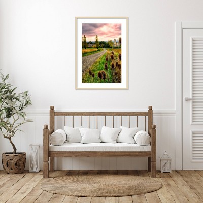 Chateau Tauzia Thistles Scenic Photography Print in Svelte Natural Frame