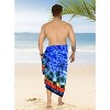 LA LEELA Men's Sarong Bath Hawaiian Pareo Wrap One Size Navy Beach - 2 of 4