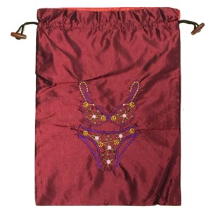 Wrapables Silk Embroidered "Bra & Panties" Lingerie Bag - 1 of 4
