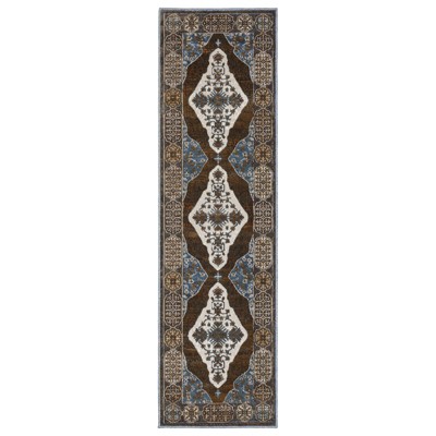 Oriental Weavers Ellington ELL06 Rust/ Blue Indoor Area Rug - 2'3" x 7'6"