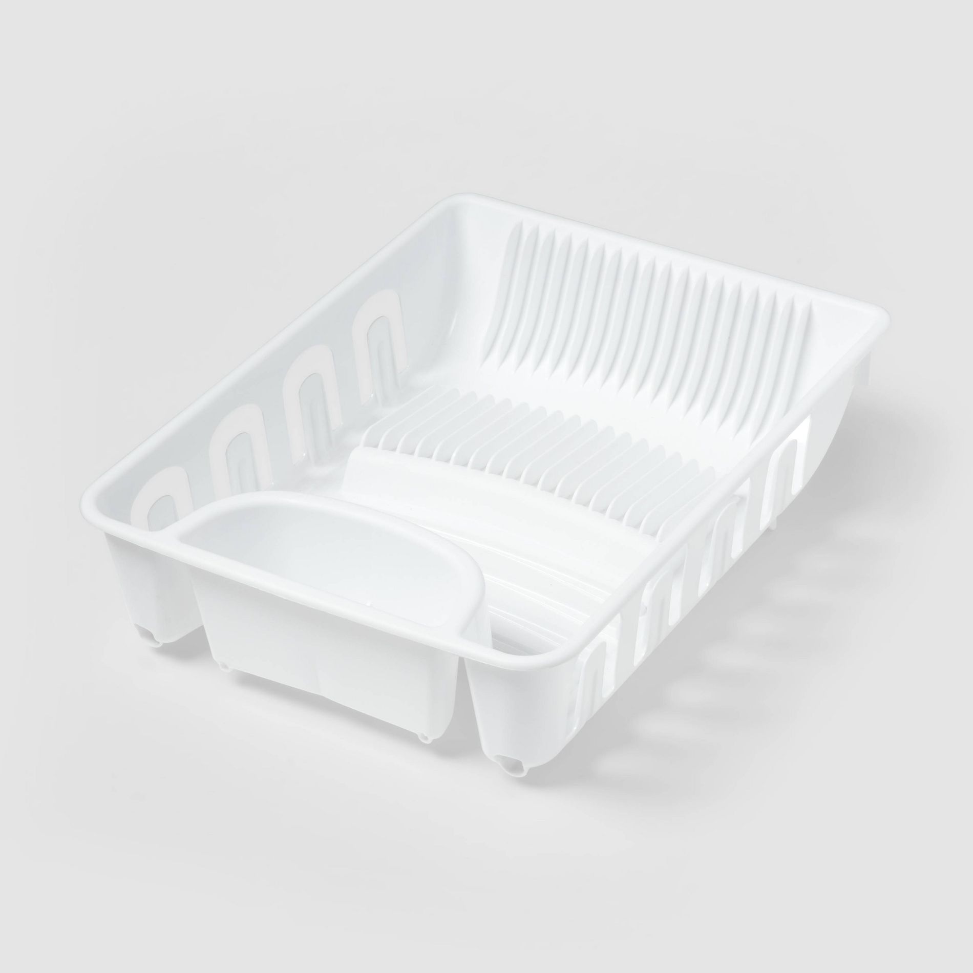 Plastic Dish Drainer White - Brightroom™: Freestanding Polypropylene Dish Drying Rack, Hand Wash, 17.4" Depth