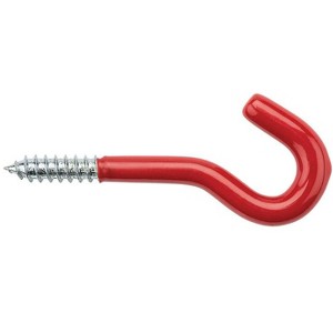 National Hardware 3-5/8 in. L Vinyl Coated Red Steel Screw Hook 50 lb. cap. 2 pk (Case of 6) - 1 of 1