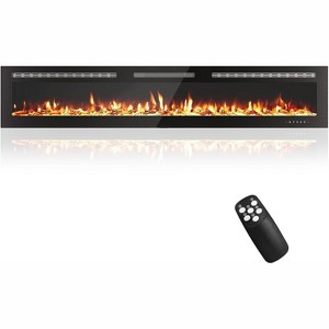 Garvee 80" Wall Mounted Electric Fireplace, Modern Linear Heater, Multicolor Flames, Touch & Remote Control, Ultra Slim for Living Room Bedroom - 1 of 4