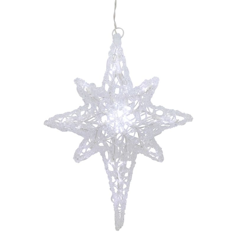 Northlight 24" Pure White LED Twinkle Bethlehem Star Hanging Christmas Decoration, 3 of 8