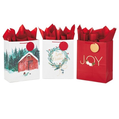 Hallmark 12ct Large Gift Bag With Tag Barn/'joy'/'merry Christmas