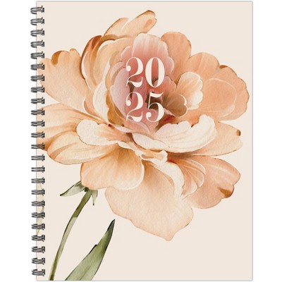Willow Creek Press Peony 2025 8.5"x11" Softcvr Weekly Planner: Spiral Binding, Blue, Paper, January-December, All Ages