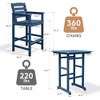 Hyleory 3-Piece HDPE Outdoor Patio Bar Set with Bar Stools - 4 of 4