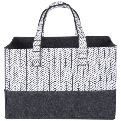 Image of Sammy & Lou Printed Felt Storage Tote - Herringbone