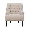 Sapphtopaz 1pc Accent Chair with  Button Tufted Textured Fabric Solid Wood Lounge Chair Living Room Chair Comfy Chair for Living Room Bedroom Studio - 3 of 4