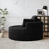 KWPZQEB 50'' Corduroy Foam Single Chair, Large Barrel Arm Chairs with Deep Seat, Upholstered Round Sofa Chair for Living Room, Apartment - 3 of 4