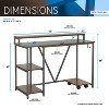 NicBex 46.5 Inch Computer Home Office Desk with Mobile CPU Caddy and Open Shelves - 3 of 4