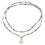 Unique Bargains Colored Beaded Necklaces Fashion Chain Necklaces for Women Ladies Alloy 1PC