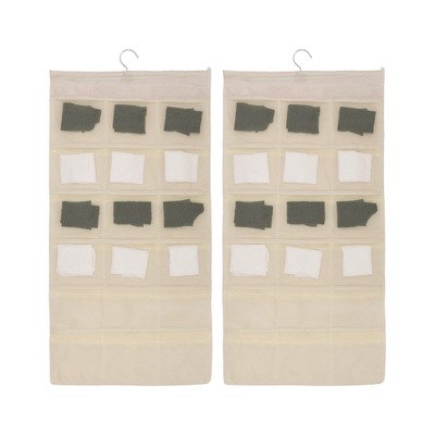 Unique Bargains Houseware 18-Pocket Double-Sided Hanging Closet Underwear Organizer