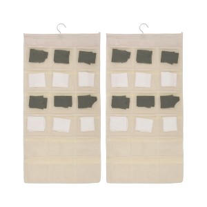 Unique Bargains Houseware 18-Pocket Double-Sided Hanging Closet Underwear Organizer - 1 of 4