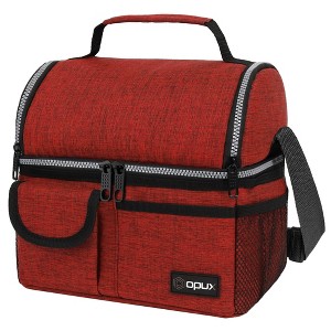 OPUX Insulated Dual Compartment Lunch Bag, Leakproof Soft Cooler Box Women Men Adult, Reusable Tote Pail Kids Boys Girls School - 1 of 4