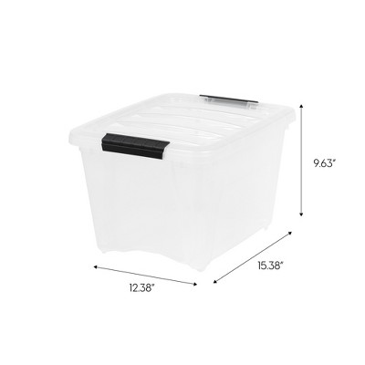 Clear Stackable Plastic Storage Bins with Lids, 19 Qt, 6 Pack
