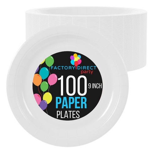 9 White Plastic Plates 100ct.