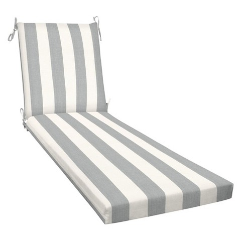 Honeycomb Outdoor Chaise Lounge Cushion Cabana Stripe Stone Grey