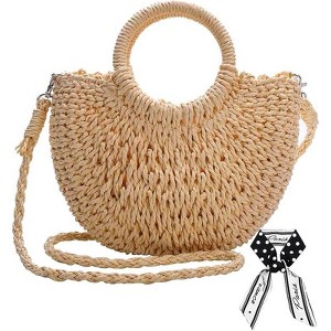 Straw Shoulder Bag For Women Woven Purse Beach Envelope Clutch Straws Wallet - 1 of 4