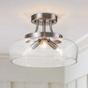 C Cattleya 3-Light Satin Nickel Semi Flush Mount with Glass Shade - 2 of 4