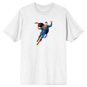 Superman Superhero Power Pose Men's White Graphic Tee