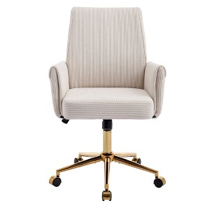 Mid-back liftable office chair, striped fabric, and ergonomically designed, is an excellent choice for working, studying or relaxing - 1 of 4