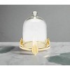 Classic Touch Glass Dome Candle Holder Gold Leaf Design - 2 of 3