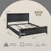 SinCiDo Farmhouse Queen Size Bed Frame with 47" Headboard, Sliding Barn Door Footboard, Wood Slat Platform Bed, No Box Spring Needed - 3 of 4