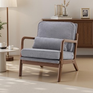 Lyngins Polyester Accent Chairs,Upholstered Arm Chairs with Arms and Waist Cushion for Living Room,Bedroom - 1 of 4
