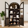 GlasFlength Decorative Storage Cabinets ,Wood Versatile Cupboard with Door and Adjustable Shelves for Kitchen, Bathroom, Black, 36"*17.5"*74.8" - 3 of 4