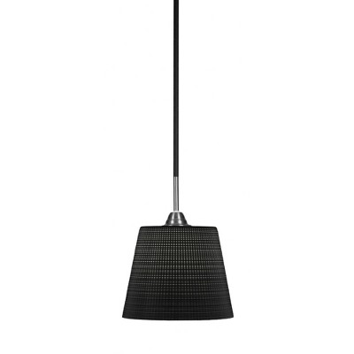 Toltec Lighting Paramount 1 - Light Pendant in  Matte Black/Brushed Nickel with 10" Black Matrix Shade