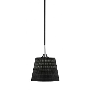 Toltec Lighting Paramount 1 - Light Pendant in  Matte Black/Brushed Nickel with 10" Black Matrix Shade - 1 of 1