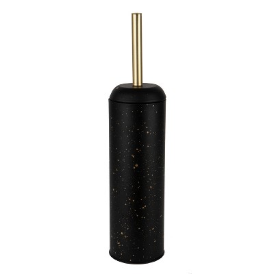 Black Speckled Metal Toilet Brush and Holder Set