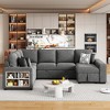 109" Convertible U-Shaped Sectional Sofa with Pull-Out Sofa Bed, Storage Chaise Lounge, USB Ports & Four Back Pillows - 2 of 4