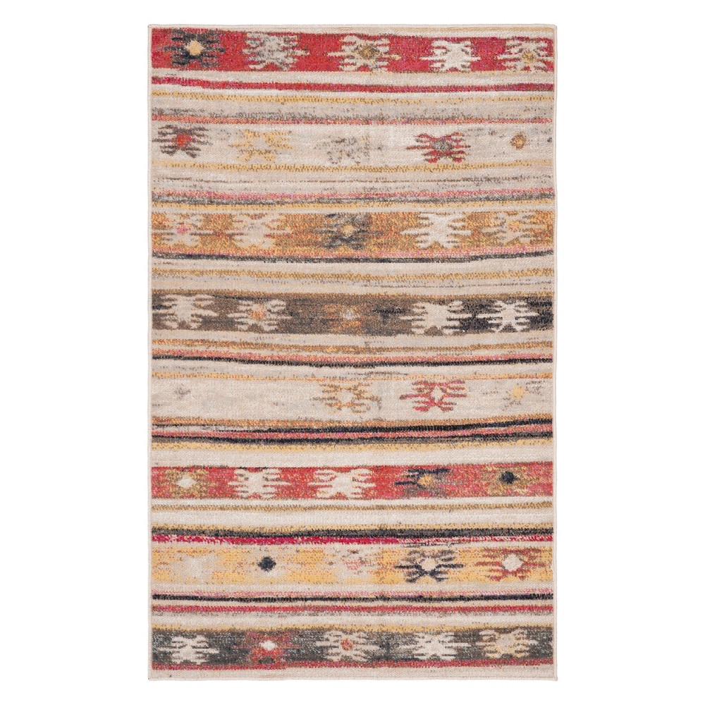 4'x6' Geometric Design Loomed Area Rug Taupe - Safavieh