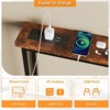 VINGLI Rust Brown 2-piece Set Melamine + Iron Hallway Table with Power Strip - 2 of 4