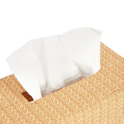 Juvale Bamboo Cane Tissue Box Cover for Home and Bathroom