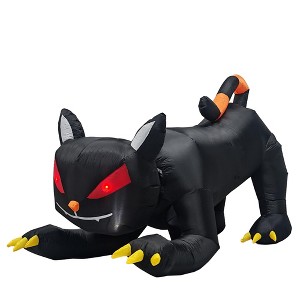 NAYSAYE Inflatable Holiday Decoration Black Cat for Halloween Yard Party Outdoor Display, Black, 78"*61"*52.8" - 1 of 4
