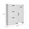 White color shoe cabinet with 4 doors 1 drawers,PVC door with shape ,large space for storage - 2 of 4